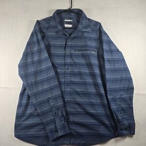 Columbia Omni-Wick‎ Mens L Long Sleeve Shirt Blue Zip Pocket  Shade Sportswear
